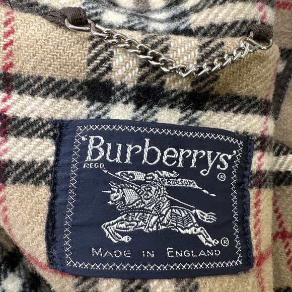 Burberry Duffle Toggle Coat Jacket Nova Check Lining Wool Hooded Preppy READ - Picture 11 of 15